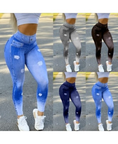 2023 New Women Fashion Ultra Stretch Jeans Pants Tight Soft Imitation Denim Leggings High Waisted Sports Pencil Trousers $42....