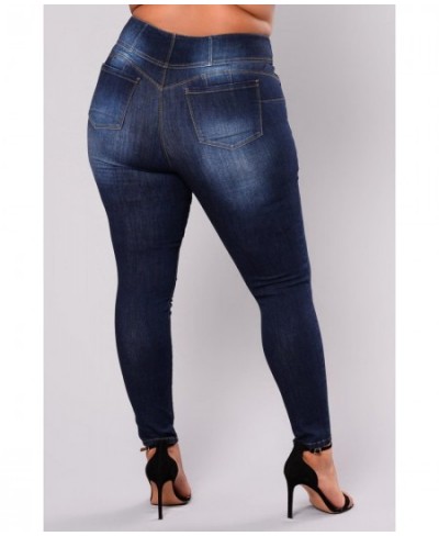 Women's plus size high waist jeans casual Skinny denim fat mom jeans L-5XL high quality wholesale price $46.48 - Bottoms