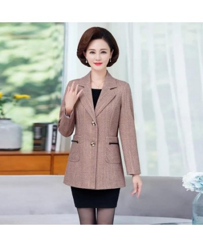 2022 Mothers Wear Spring Autumn Trench Coat Women Plaid Windbreaker Jackets Blazer Vintage New Ladies Jacket Loose Outerwear ...