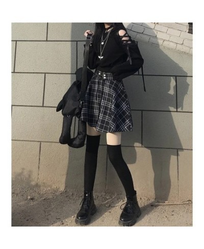 Black Japanese sweet girl raw cute cat ears hooded sweater high waist skirt spring suit two-piece women's clothing $47.36 - S...