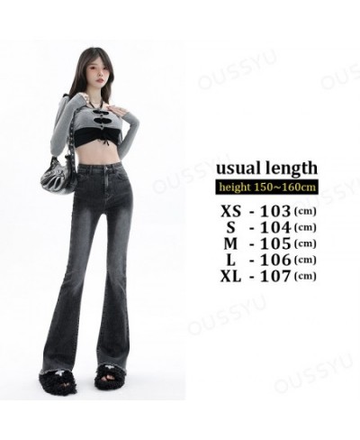 Spring Summer Flared Jeans Women Cotton Vintage Blue Denim Pants Streetwear Elastic High Waist Slim Harajuku Trouser Plus $43...