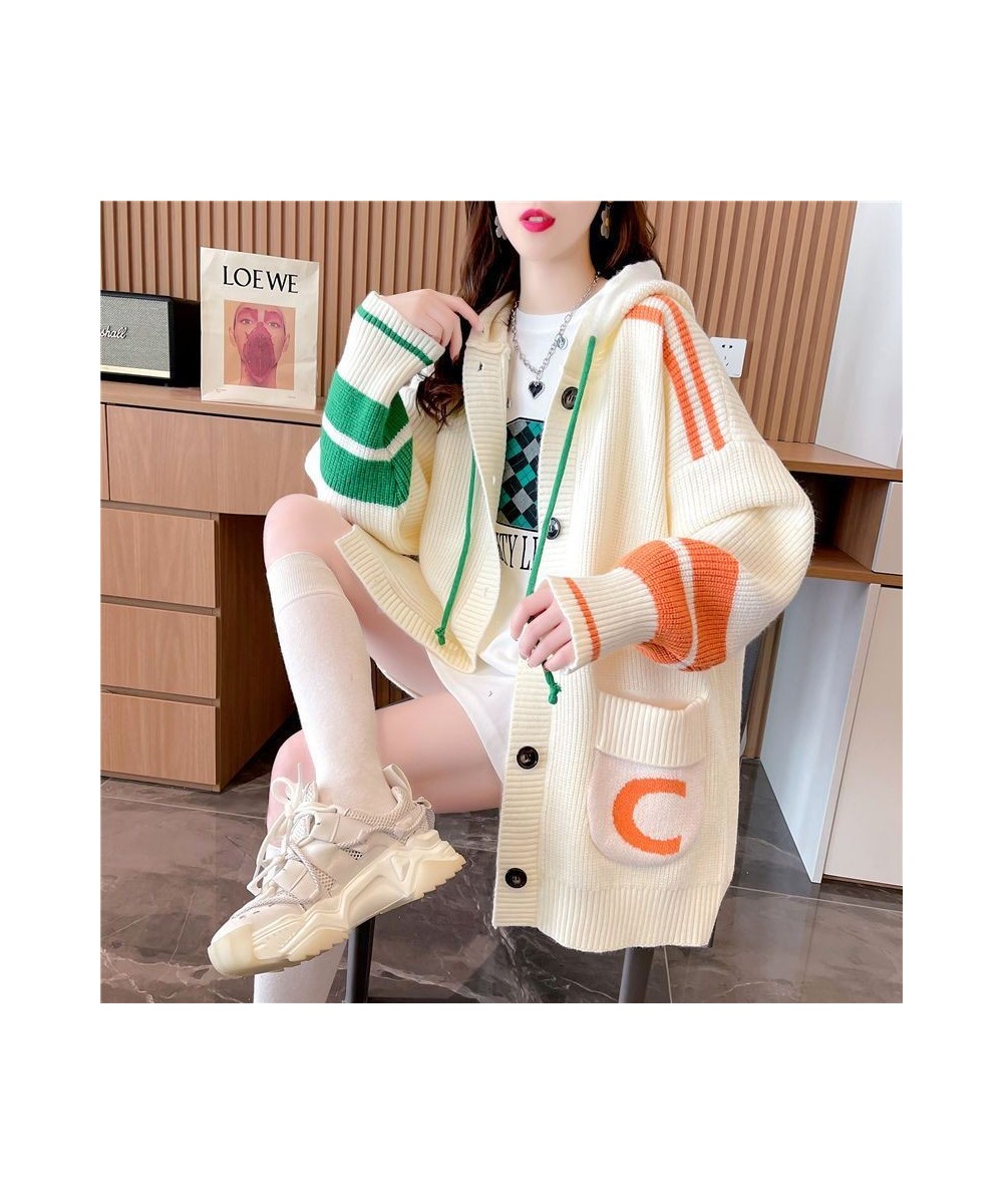 Korean Loose Sweater Loose Women Cardigan Autumn and Winter 2022 Fashion Hooded Sweater Pull Type Women's Casual Sweater Coat...