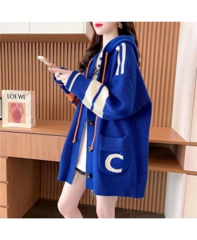 Korean Loose Sweater Loose Women Cardigan Autumn and Winter 2022 Fashion Hooded Sweater Pull Type Women's Casual Sweater Coat...