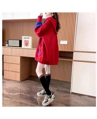 Korean Loose Sweater Loose Women Cardigan Autumn and Winter 2022 Fashion Hooded Sweater Pull Type Women's Casual Sweater Coat...