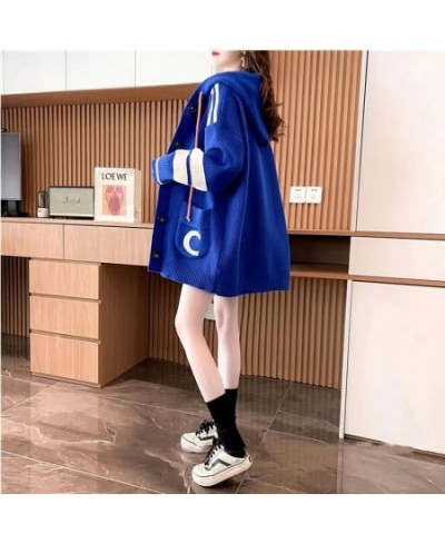 Korean Loose Sweater Loose Women Cardigan Autumn and Winter 2022 Fashion Hooded Sweater Pull Type Women's Casual Sweater Coat...