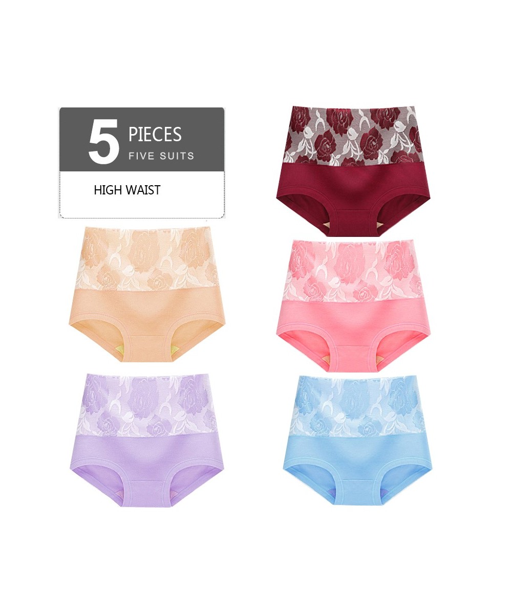 5Pcs/Set High Waist Cotton Panties Women Body Slimming Underwear Lovely Print Girls Briefs Ladies Briefs Sexy Ladies Lingerie...