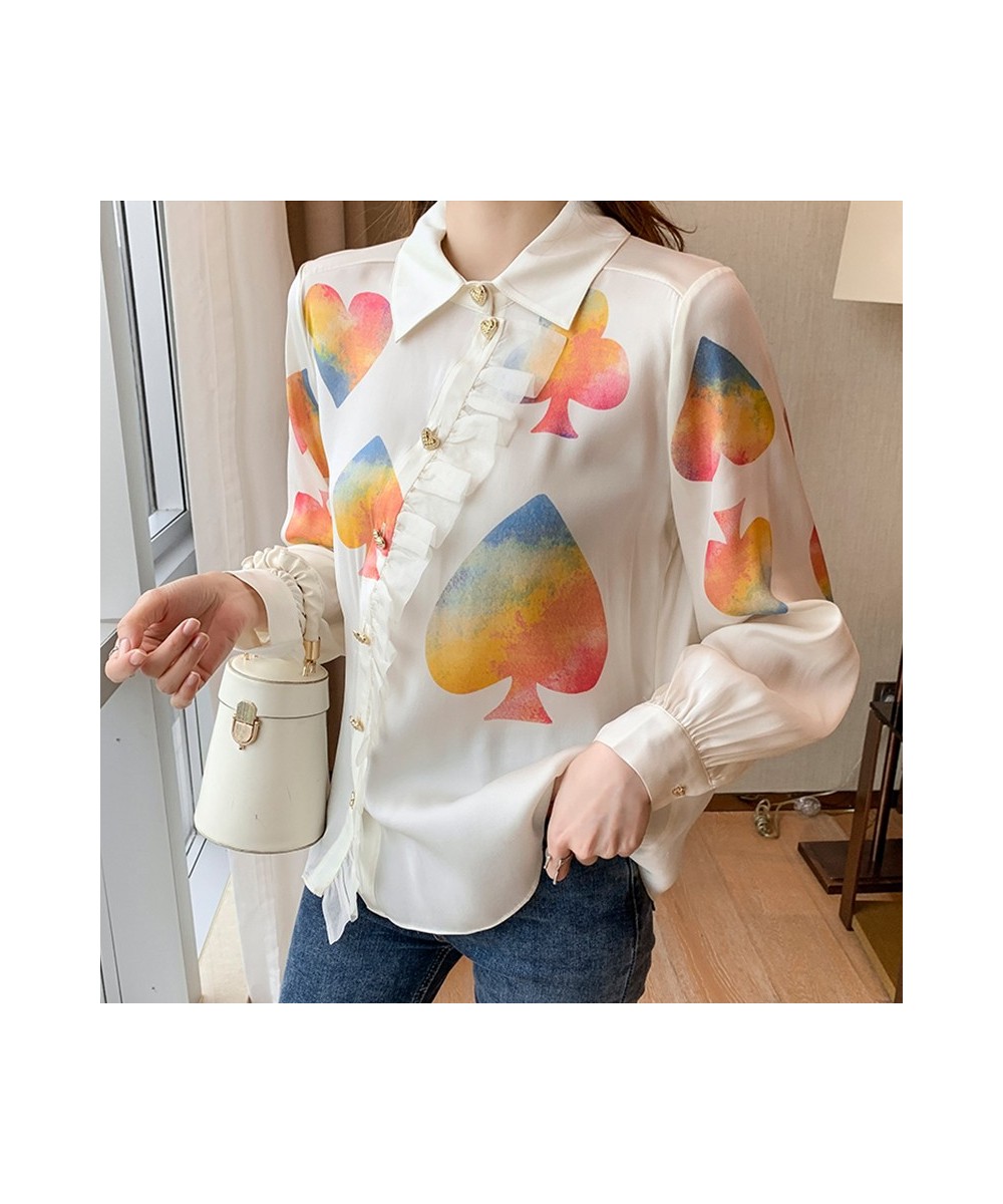 France style New fashion printing ladies shirts 2022 Spring Summer Women's Blouses Long Sleeve Shirts Tops Blusas Mujer $34.5...