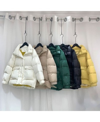 Stand Collar Women's Down jacket Short 2022 New Fashion Winter Bread Coat Female White Duck Down Casual Wild Women's Clothing...