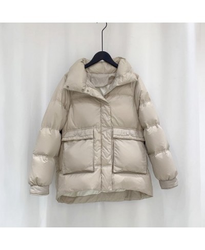 Stand Collar Women's Down jacket Short 2022 New Fashion Winter Bread Coat Female White Duck Down Casual Wild Women's Clothing...