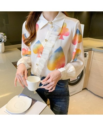 France style New fashion printing ladies shirts 2022 Spring Summer Women's Blouses Long Sleeve Shirts Tops Blusas Mujer $34.5...