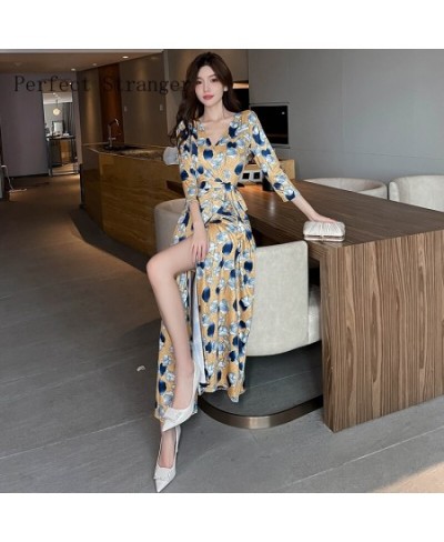 2022 Summer Sexy Women Dress Long Bodycon Evening Female Flower Print Party Beach Women Jag Dresses Casual Vestido $37.29 - D...