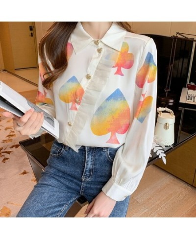 France style New fashion printing ladies shirts 2022 Spring Summer Women's Blouses Long Sleeve Shirts Tops Blusas Mujer $34.5...