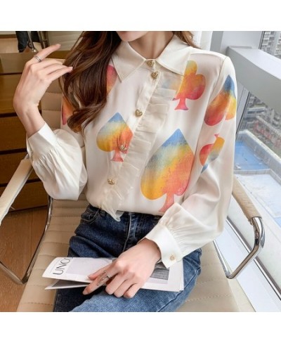 France style New fashion printing ladies shirts 2022 Spring Summer Women's Blouses Long Sleeve Shirts Tops Blusas Mujer $34.5...