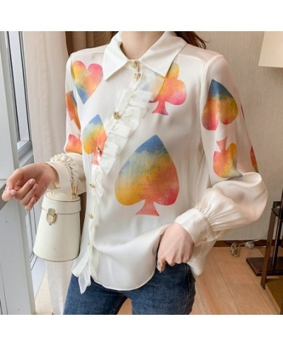 France style New fashion printing ladies shirts 2022 Spring Summer Women's Blouses Long Sleeve Shirts Tops Blusas Mujer $34.5...