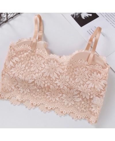 Lace Bra for Women Sexy French Lingerie Bralette Seamless Crop Top Corset Unwired Underwear Female Intimates Embroidery Tube ...