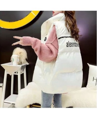 Women Sleeveless Coat Glossy Down Cotton Vest New Autumn Winter Add Thick Fashion Wild Parka Outcoat Vest Female Leisure Tops...