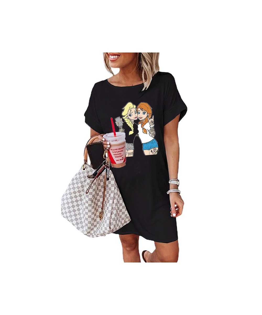 Punk Tattoo Princess Dresses Ladies Cartoon Summer Dresses for Women Korean Style Vintage Clothes Women Dress Kawaii Clothes ...