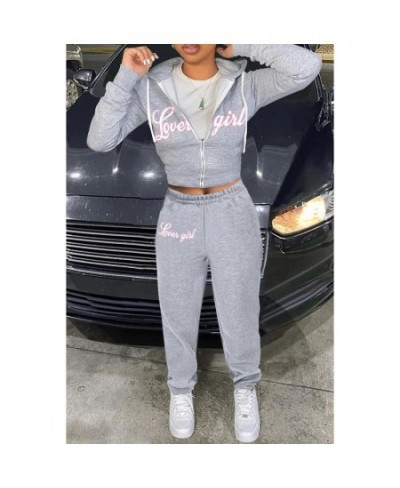 Cropped Hoodie Top Jacket Two Piece Pant Sets 2022 Women Winter Fall Clothes Outfit Y2K Streetwear 2 Piece Set Joggers $57.26...