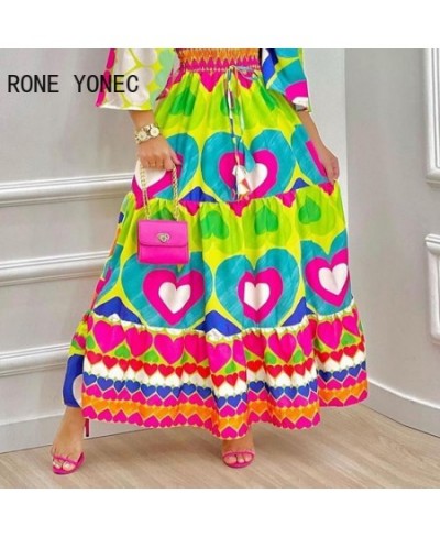 Women Dress 2023 Valentine's Day Heart Print Off Shoulder Maxi Dress Vacation Dresses $43.16 - Dresses