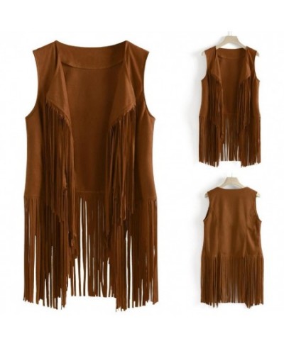 Elegant Popular Pure Color Fringed Cardigan Vest Autumn Jacket Vest Vintage Streetwear $31.08 - Jackets & Coats