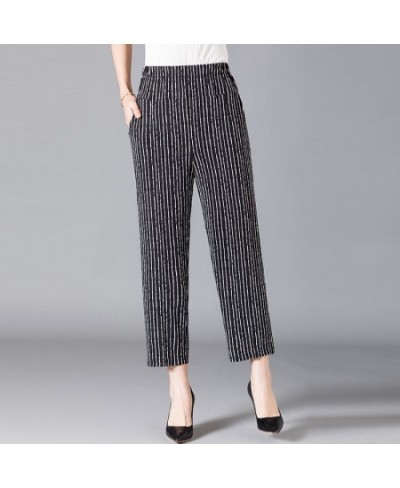 XL-8XL Summer Women Harem Pants Casual High Waist Pants Printed Elastic Waist Middle Aged Women Trousers Summer Bottoms $26.3...