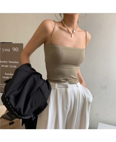 Top Female Sexy Bras Spaghetti Strap Crop Tops Fashion Camisole Wirefree Brassiere Seamless Underwear Top Tank Top $10.94 - U...