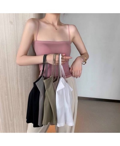 Top Female Sexy Bras Spaghetti Strap Crop Tops Fashion Camisole Wirefree Brassiere Seamless Underwear Top Tank Top $10.94 - U...