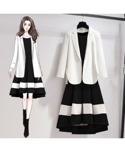 Autumn Winter Women Vintage Sweater Cardigan Black Dress Outfits Lady Graceful Loose Knit Coats Slim Gowns Two Piece Set Jack...