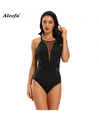 Women's Girls One Piece Swimsuits Tummy Control Swimwear Mesh Monokini Bathing Suits for Women Girls Bikini $25.59 - Swimsuit