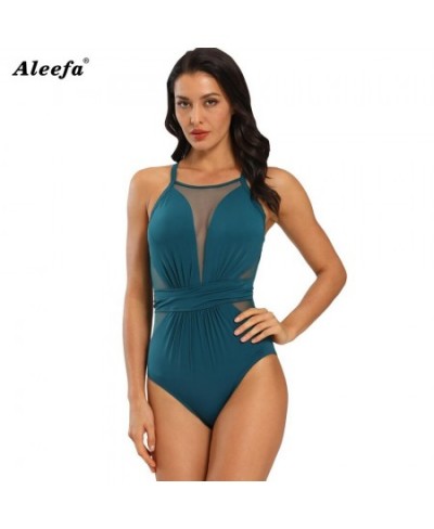 Women's Girls One Piece Swimsuits Tummy Control Swimwear Mesh Monokini Bathing Suits for Women Girls Bikini $25.59 - Swimsuit