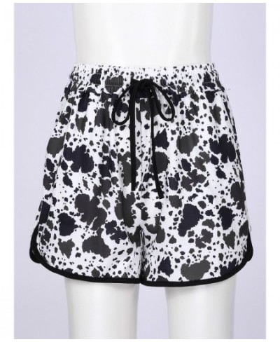 Womens Loose Wide-leg Shorts Summer Woman Print Drawstring Shorts Casual Elastic Waistband Short Pants Pockets Lounge Beach $...