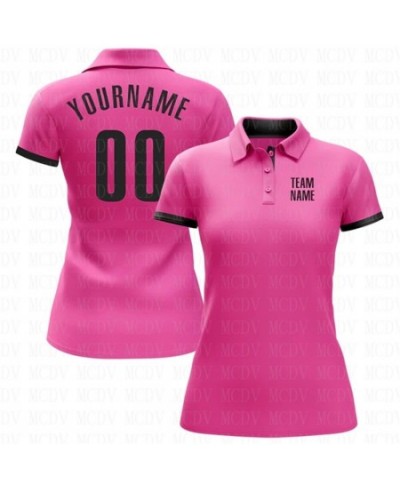 Custom Pink Kelly Green Performance Golf Polo Shirt 3D Printed Women's Golf Polo Oversized Shirt Summer Sports Tops $37.88 - ...