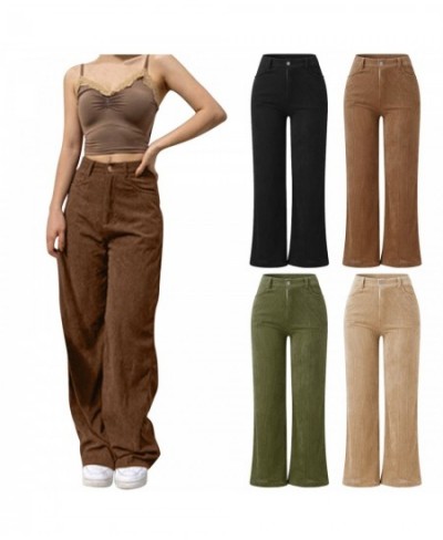 Fall Breathable Women's Trousers Comfortable New Clothing female Corduroy Mopping Stylish Drape Wide-leg Casual Trousers 2023...