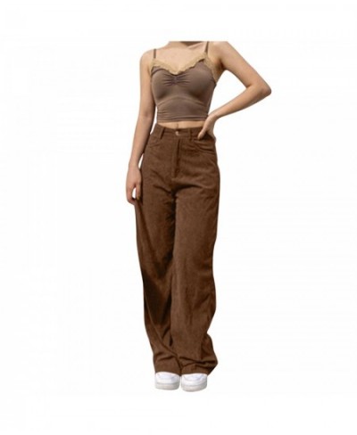 Fall Breathable Women's Trousers Comfortable New Clothing female Corduroy Mopping Stylish Drape Wide-leg Casual Trousers 2023...