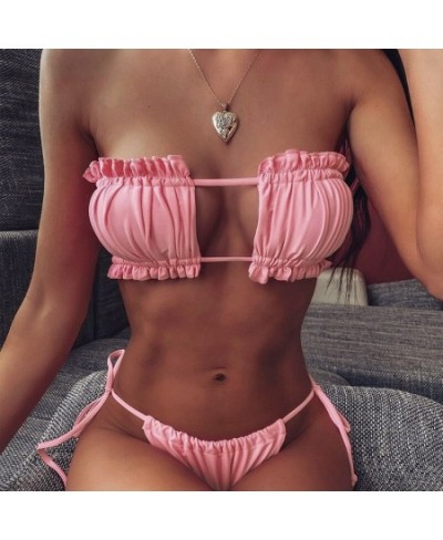 Sexy New Women Bikini 2-Pieces Set Bathing Suit Summer Beach Strings Swimwear Female Micro Swimming Split Outfits White Dress...