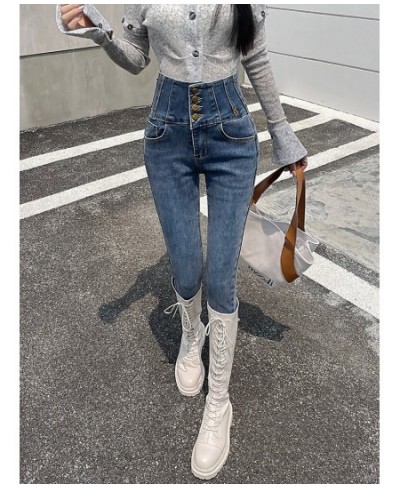 Autumn Winter Pencil Elastic High Waist Skinny Jeans Woman $77.63 - Jeans