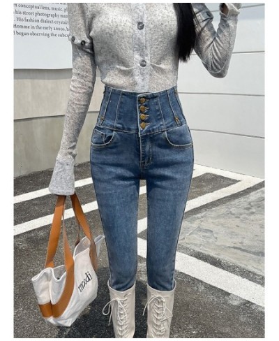 Autumn Winter Pencil Elastic High Waist Skinny Jeans Woman $77.63 - Jeans