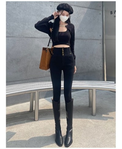 Autumn Winter Pencil Elastic High Waist Skinny Jeans Woman $77.63 - Jeans