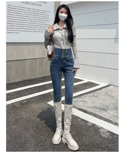 Autumn Winter Pencil Elastic High Waist Skinny Jeans Woman $77.63 - Jeans