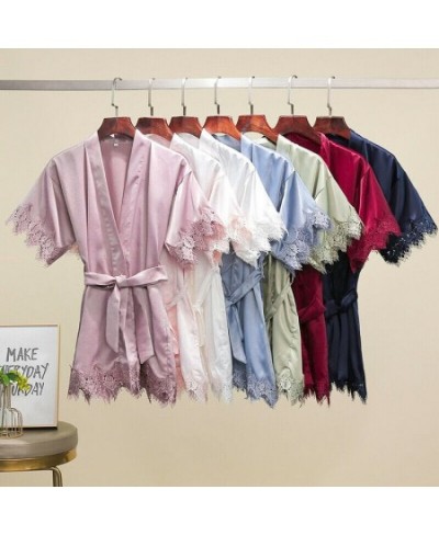 2023 Kids Matt Satin Lace Robe Wedding Flower Girl Robes Bride Flower Kid Bridesmaid Robes Child Robe Sleepwear Bathrobe $39....