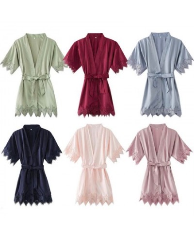 2023 Kids Matt Satin Lace Robe Wedding Flower Girl Robes Bride Flower Kid Bridesmaid Robes Child Robe Sleepwear Bathrobe $39....