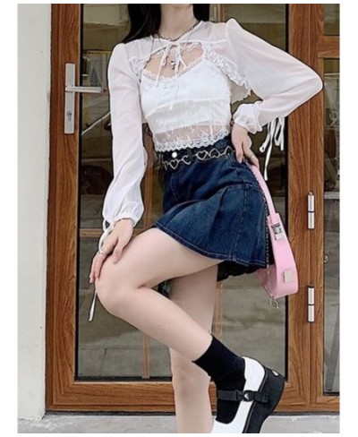 Summer Thin Korean Fashion Outwear Y2k Sets Crop Cardigan + Lace Slim Vest Women Casual Sweet Kawaii Outfits $34.54 - Tops & ...