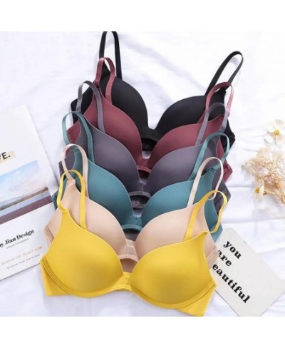 Seamless Bras Sexy Deep V Woman Wireless Underwear Candy Color Sleep Bralette One Piece Push Up Brassiere No Wire Lingerie To...