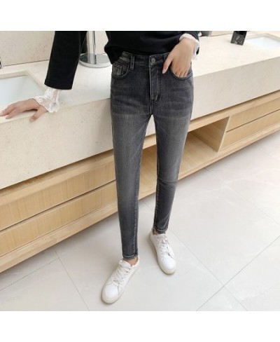 Winter Thick Velvet Women High Waist Skinny Jeans Simple Fleece Warm Slim Fit Stretch Ladies Casual Denim Pencil Pants $45.65...