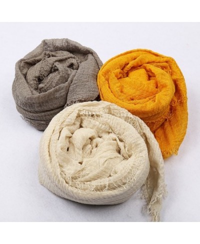 Pay attention to size selection Plain Wrinkle Wrap Cotton Long Shawl women Crinkle Hijab Shawl Muslim Head Hijab scarf $12.87...