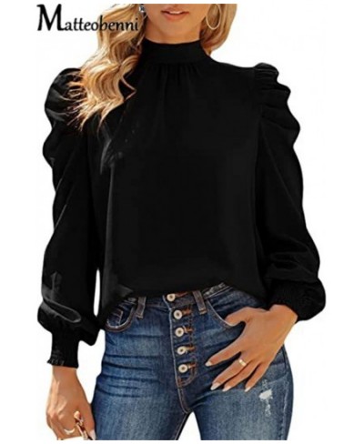 New Turtleneck Loose Women's Shirt 2022 Autumn And Winter Solid Color Pullover Ladies Tops Puff Long Sleeve Casual Fashion To...