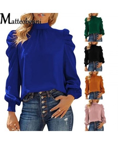 New Turtleneck Loose Women's Shirt 2022 Autumn And Winter Solid Color Pullover Ladies Tops Puff Long Sleeve Casual Fashion To...