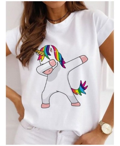 Summer Funny Print Women T-shirt Graphic Black Fashion Tshirt Unicorn Short Sleeve Female Summer Tops Woman T-shirt Humor $21...