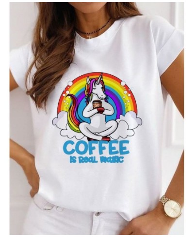 Summer Funny Print Women T-shirt Graphic Black Fashion Tshirt Unicorn Short Sleeve Female Summer Tops Woman T-shirt Humor $21...