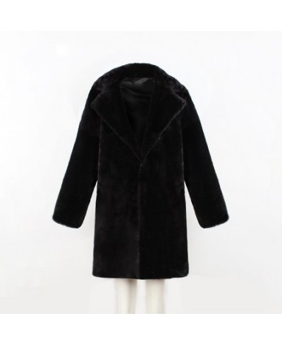 Women Autumn Spring Fluffy Plush Faux Fur Coat Casual Long Sleeve Turn-down Collar Pockets Jacket Outwear 3X $62.41 - Jackets...